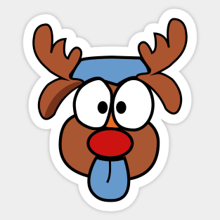 Christmas Reindeer - Dog in disguise Sticker